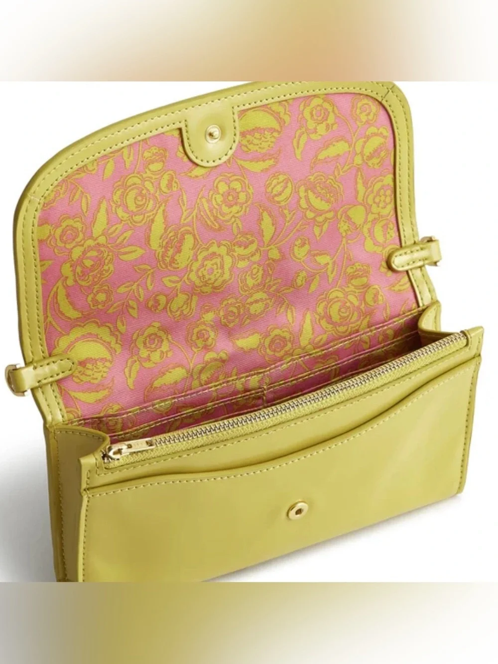 Vera Bradley Lime Green Crossbody Wallet NWT